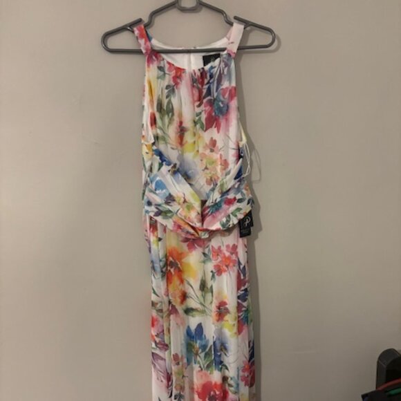 Adrianna Papell Printed Chiffon Floral Halter Dress - Picture 1 of 4